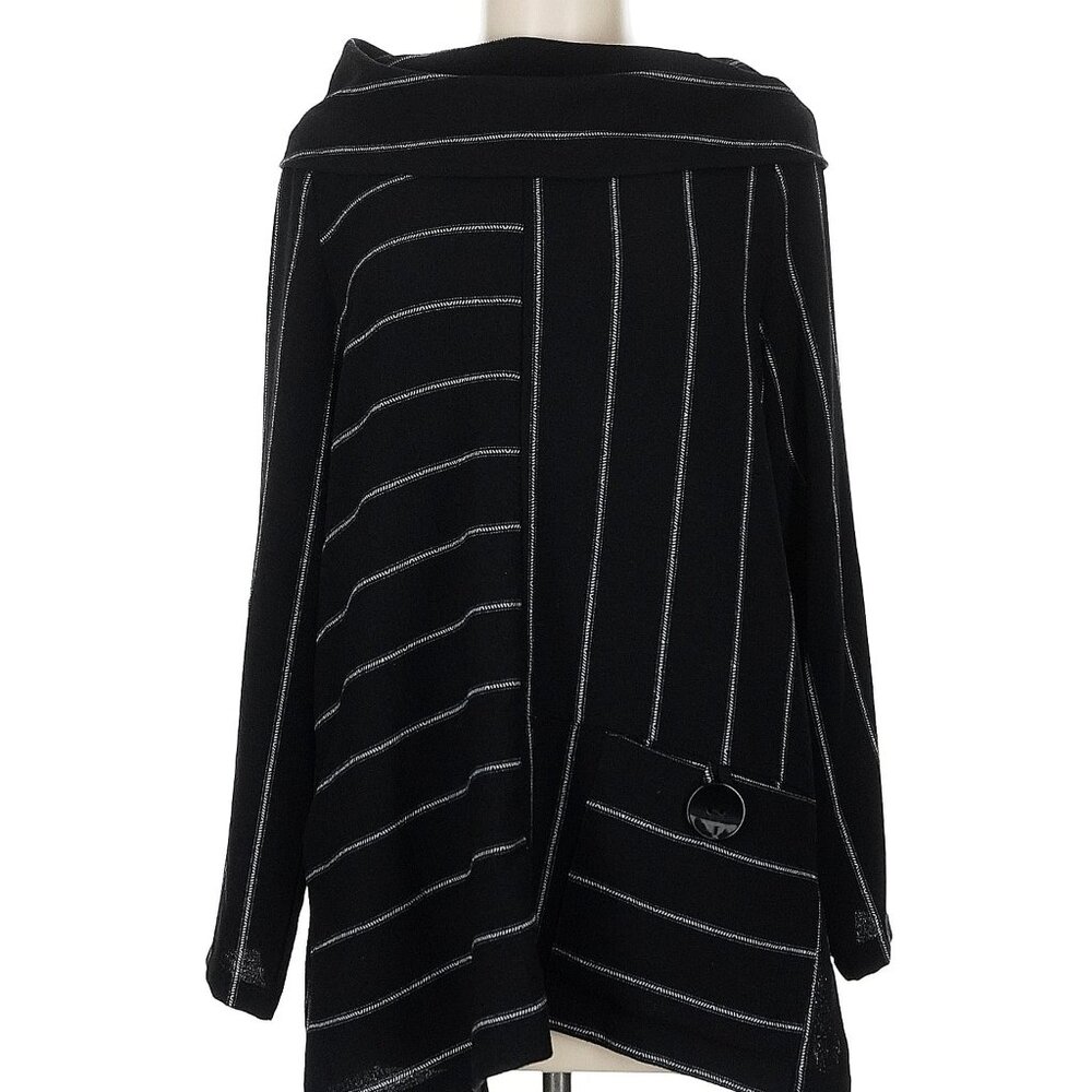 Soft Surroundings Black Striped Kimono – Size M